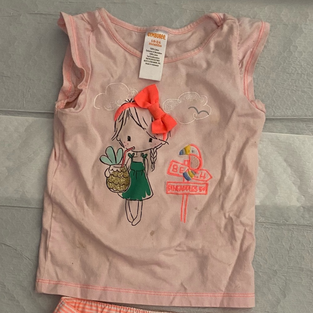 Gymboree 3 piece set top shorts tutu like new worn rare